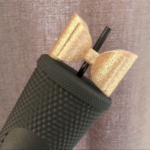 Custom Gold Bow Straw Topper for Cups & Tumblers
